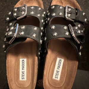 Steve Madden Black Studded Sandals